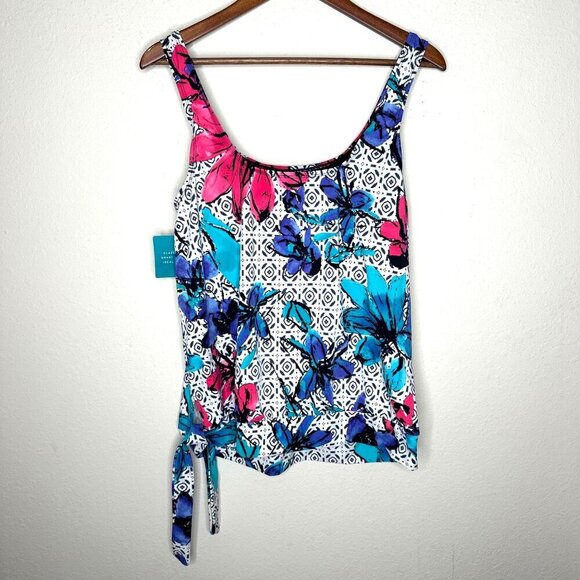 NWT‎ Beach Belle Swimwear floral tankini Sz 16 - Picture 1 of 6